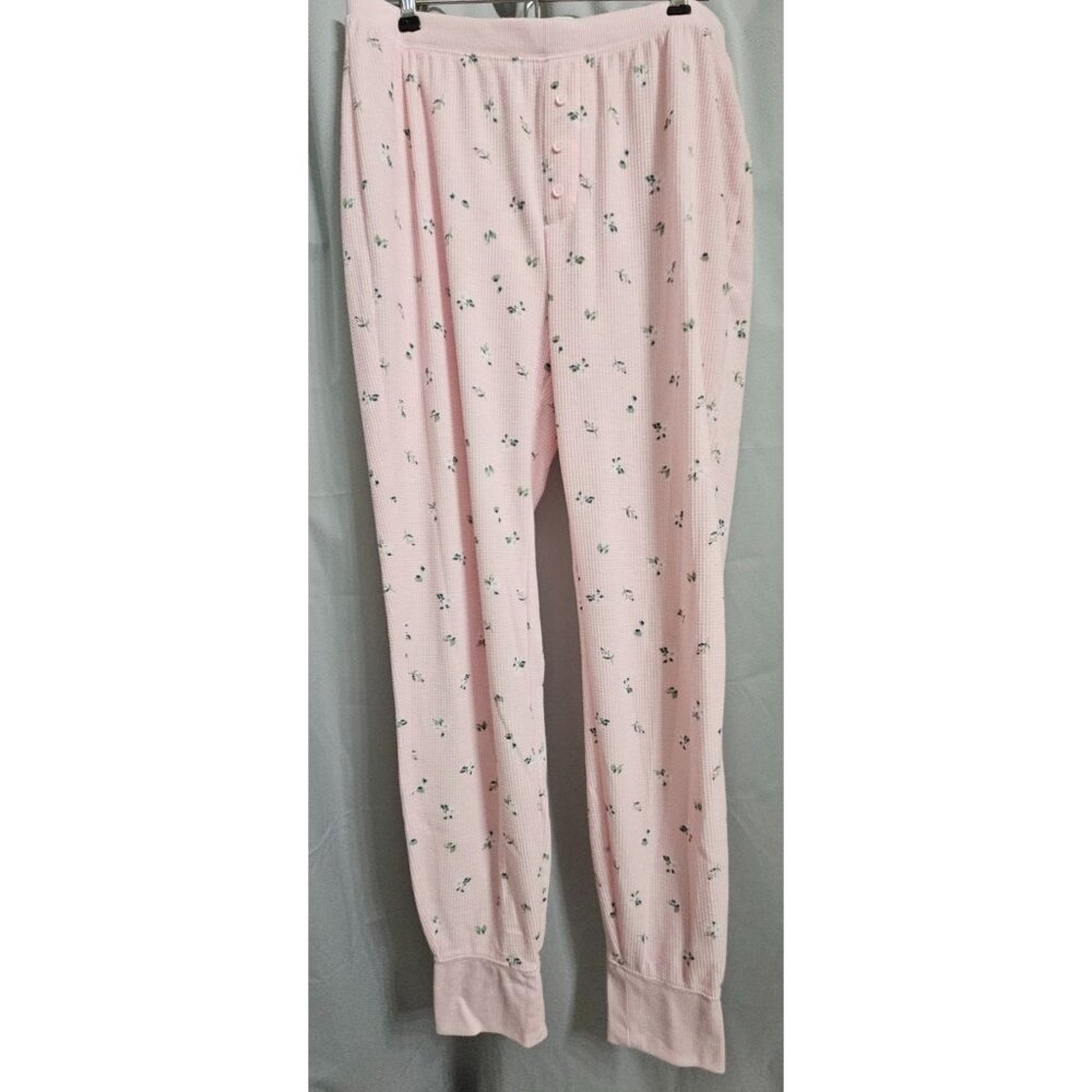 Sonoma Henley Pajama Set In Pink With Floral Print - Size M